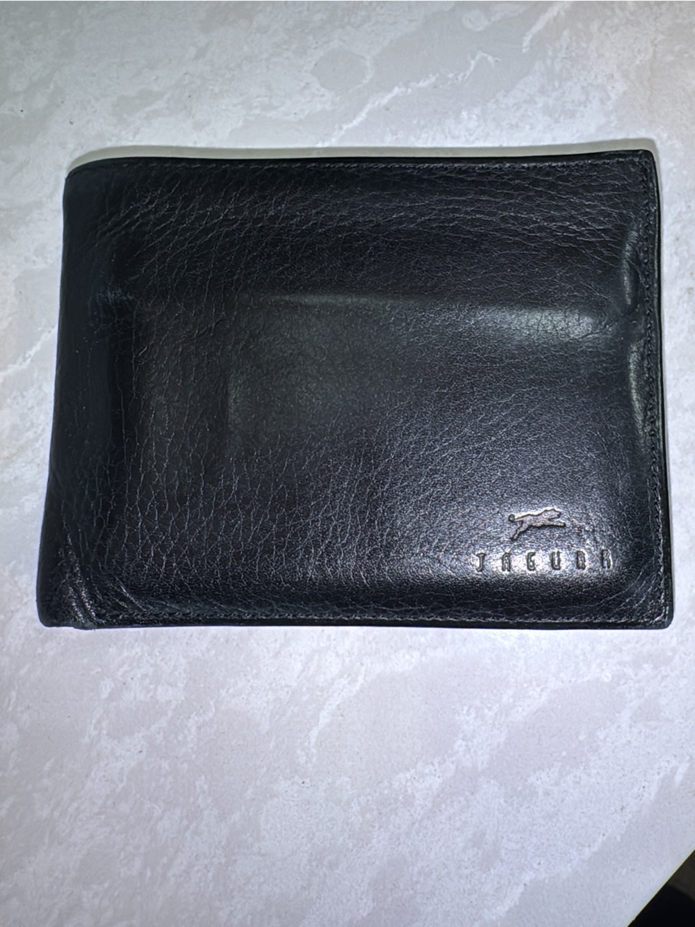 Jaguar men’s Black Leather Bi-Fold Wallet